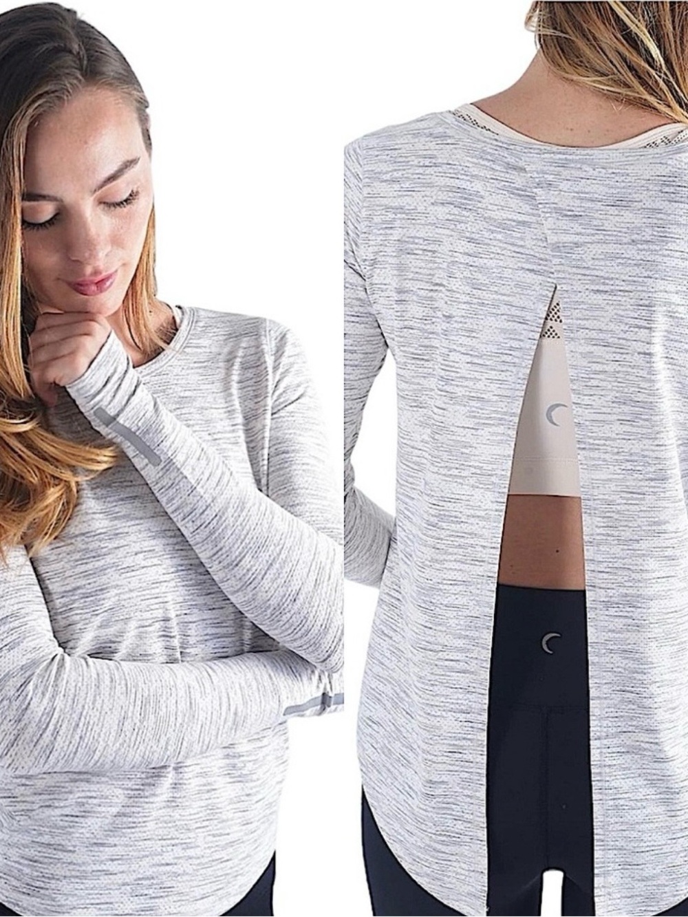 ZYIA: Ash Split Back Long Sleeve
Athletic Shirt - Size Medium